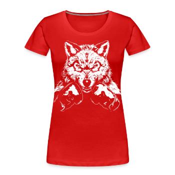 Wolf Boxing Fighter MMA - T-shirt bio Premium Femme - rouge - Devant - Mia (176cm)
