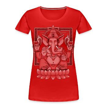 Ganesha Distressed - Women's Premium Organic T-Shirt - red - Front - Mia (176cm)