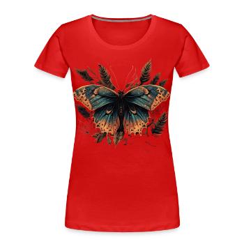 Anmutiger Schmetterling - Frauen Premium Bio T-Shirt - Rot - Vorne - Mia (176cm)
