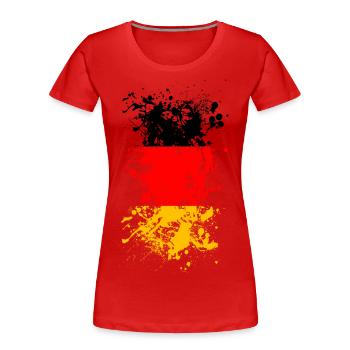 Germany flag football - Women's Premium Organic T-Shirt - red - Front - Mia (176cm)
