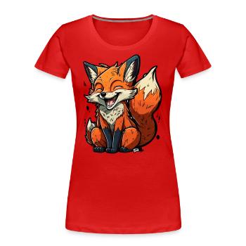 Schlau wie ein Fuchs - Frauen Premium Bio T-Shirt - Rot - Vorne - Mia (176cm)