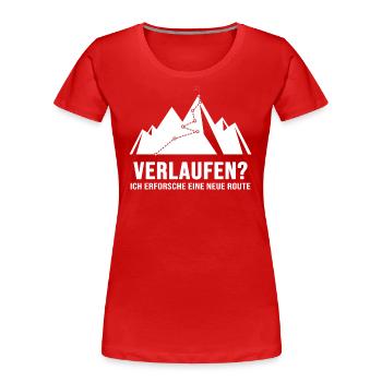 Bergwandern Gratwanderung Weglos Alpin Bergweg - Frauen Premium Bio T-Shirt - Rot - Vorne - Mia (176cm)