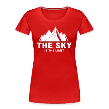 Randonnée en montagne Via Ferrata Sommets alpins - T-shirt bio Premium Femme - rouge - Devant - Mia (176cm)