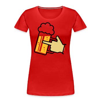XFinger Icon (R3) - Frauen Premium Bio T-Shirt - Rot - Vorne - Mia (176cm)