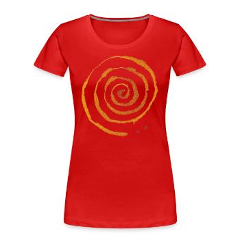 Spiral - Women's Premium Organic T-Shirt - red - Front - Mia (176cm)