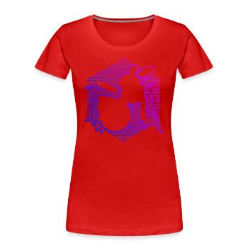 Drummer Drum Kit Damen Schlagzeuger Schlagzeugspie - Frauen Premium Bio T-Shirt - Rot - Vorne - Mia (176cm)