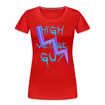 High Voltage Boy - Women's Premium Organic T-Shirt - red - Front - Mia (176cm)