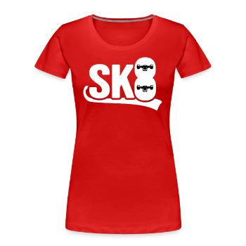 skateboard sk8 halfpipe skateboarder skate ride - Frauen Premium Bio T-Shirt - Rot - Vorne - Mia (176cm)