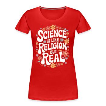 Atheismus Atheist Anti-Religion Agnostiker - Frauen Premium Bio T-Shirt - Rot - Vorne - Mia (176cm)