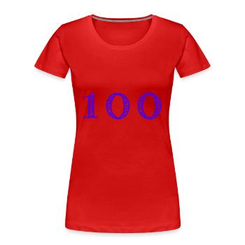 100. 100 JAHRE. 100-JÄHRIGES JUBILÄUM. 100. GEBURTSTAG - Frauen Premium Bio T-Shirt - Rot - Vorne - Mia (176cm)