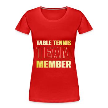 Table Tennis Team - Frauen Premium Bio T-Shirt - Rot - Vorne - Mia (176cm)