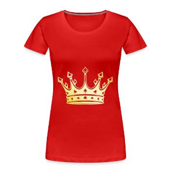 Krone Royal Gold - Frauen Premium Bio T-Shirt - Rot - Vorne - Mia (176cm)