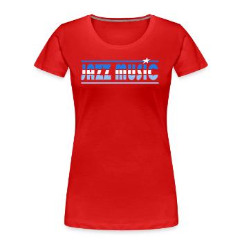 Jazz Musik Retro - Frauen Premium Bio T-Shirt - Rot - Vorne - Mia (176cm)