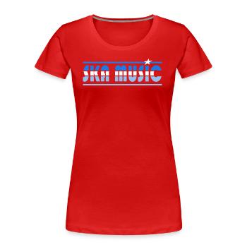 Ska Music Retro - Women's Premium Organic T-Shirt - red - Front - Mia (176cm)