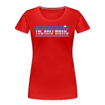 Techno Music Retro - Frauen Premium Bio T-Shirt - Rot - Vorne - Mia (176cm)