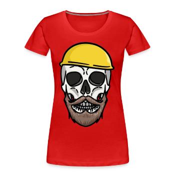 Handwerk Schutzhelm Totenkopf Baustelle Arbeit Job - Frauen Premium Bio T-Shirt - Rot - Vorne - Mia (176cm)