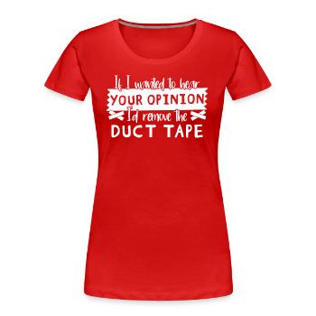 Adhesive tape duct tape evil funny ducttape - Women's Premium Organic T-Shirt - red - Front - Mia (176cm)