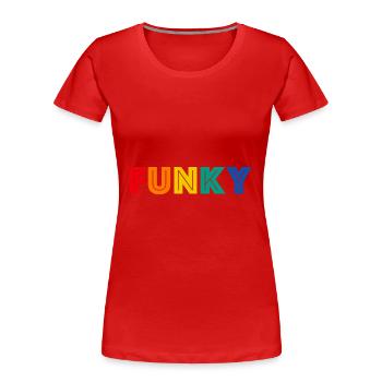 FUNKY Retro Funk Music - Women's Premium Organic T-Shirt - red - Front - Mia (176cm)