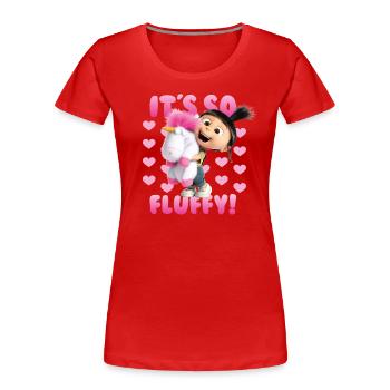 Minions Agnes It's So Fluffy Pink Avec Licorne - T-shirt bio Premium Femme - rouge - Devant - Mia (176cm)