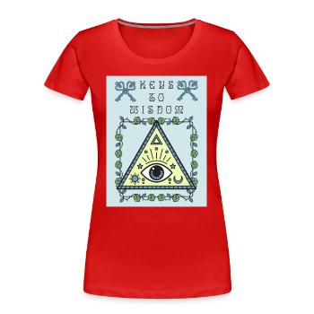 Drittes Auge, das alles sehende Auge, okkult - Frauen Premium Bio T-Shirt - Rot - Vorne - Mia (176cm)
