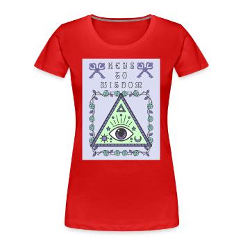 Drittes Auge, das alles sehende Auge, okkult - Frauen Premium Bio T-Shirt - Rot - Vorne - Mia (176cm)
