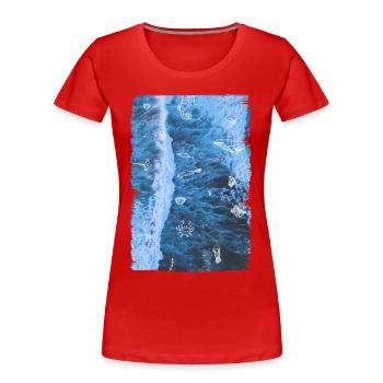 OCEAN - ANIMALS - Frauen Premium Bio T-Shirt - Rot - Vorne - Mia (176cm)