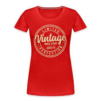 Vintage Des Années 2000 Cadeau D’anniversaire 2000 - T-shirt bio Premium Femme - rouge - Devant - Mia (176cm)