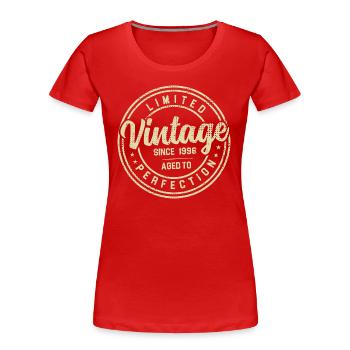 Vintage Des Années 1996 Cadeau D’anniversaire 1996 - T-shirt bio Premium Femme - rouge - Devant - Mia (176cm)