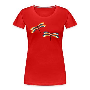 Libellules rétro - T-shirt bio Premium Femme - rouge - Devant - Mia (176cm)