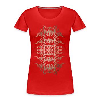 Abstract No. 67 coloured - Frauen Premium Bio T-Shirt - Rot - Vorne - Mia (176cm)