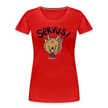 Ziege Servus - Frauen Premium Bio T-Shirt - Rot - Vorne - Mia (176cm)