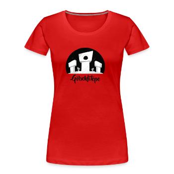 Gobeklitepe - T-shirt bio Premium Femme - rouge - Devant - Mia (176cm)