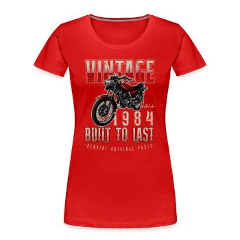 Moto Vintage Motards Motard Anniversaire 1984 - T-shirt bio Premium Femme - rouge - Devant - Mia (176cm)