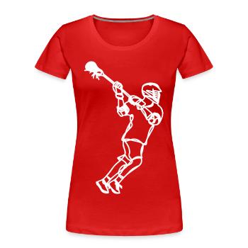 Dessin professionnel de crosse - T-shirt bio Premium Femme - rouge - Devant - Mia (176cm)