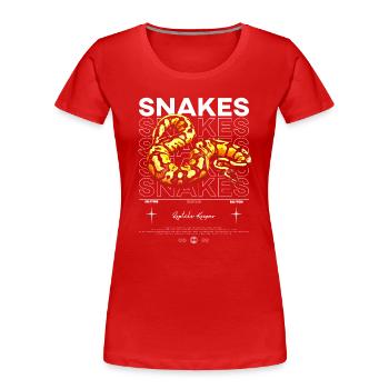 Ball Python Modern Streetwear Reptile Keeper - Women's Premium Organic T-Shirt - red - Front - Mia (176cm)
