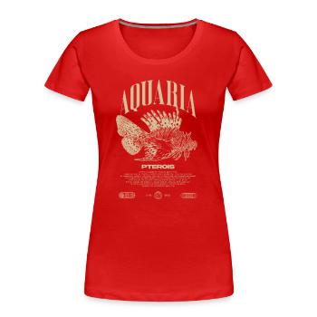 Poisson-lion marin gardien de poisson moderne streetwear - T-shirt bio Premium Femme - rouge - Devant - Mia (176cm)