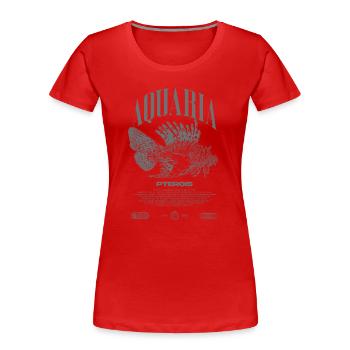 Poisson-lion marin gardien de poisson moderne streetwear - T-shirt bio Premium Femme - rouge - Devant - Mia (176cm)
