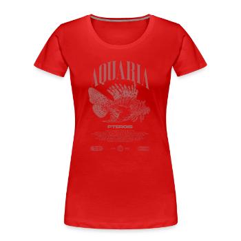 Poisson-lion marin gardien de poisson moderne streetwear - T-shirt bio Premium Femme - rouge - Devant - Mia (176cm)