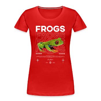 Rotäugiger Laubfrosch Streetwear Froschhüter - Frauen Premium Bio T-Shirt - Rot - Vorne - Mia (176cm)
