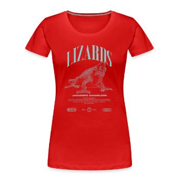 Jackson's Chamäleon Streetwear Eidechsenwärter - Frauen Premium Bio T-Shirt - Rot - Vorne - Mia (176cm)