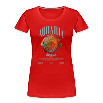 Discus Cichlid Fish Keeper Streetwear moderne - T-shirt bio Premium Femme - rouge - Devant - Mia (176cm)