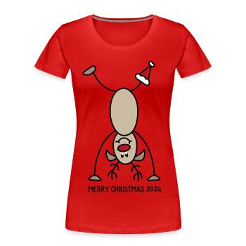 christmas 2024 - Frauen Premium Bio T-Shirt - Rot - Vorne - Mia (176cm)