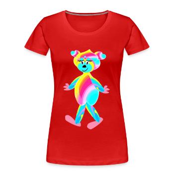 Regenbogenpaul - Tierchen - Kinder - Frauen Premium Bio T-Shirt - Rot - Vorne - Mia (176cm)