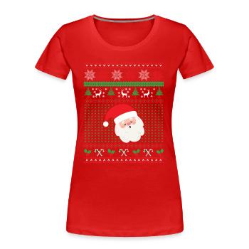 Weihnachtsmann, Weihnachtsgeschenk - Frauen Premium Bio T-Shirt - Rot - Vorne - Mia (176cm)