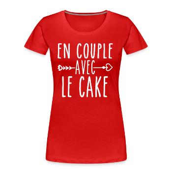 En Couple avec Cake, cadeau Fans de Cake - T-shirt bio Premium Femme - rouge - Devant - Mia (176cm)