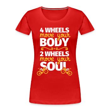 Fahrrad Rennrad Fahrradfahren Fahrradfahrer Gesche - Frauen Premium Bio T-Shirt - Rot - Vorne - Mia (176cm)