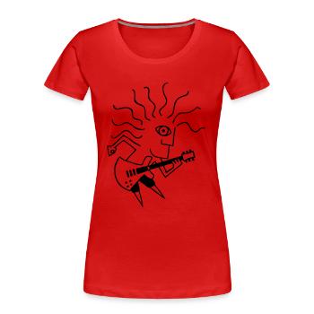 E-Gitarre-Spieler / E-Guitar-Player - Women's Premium Organic T-Shirt - red - Front - Mia (176cm)