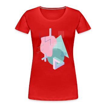 Shape Design Vintage Tribar - Frauen Premium Bio T-Shirt - Rot - Vorne - Mia (176cm)