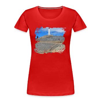Le Mont Ventoux, un must pour les cyclistes - T-shirt bio Premium Femme - rouge - Devant - Mia (176cm)