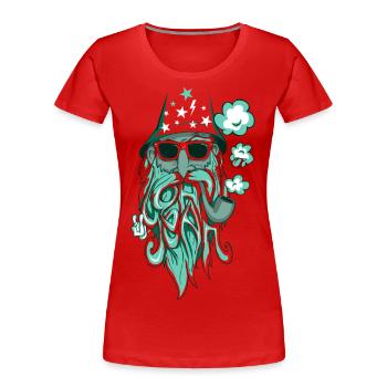 Oh yeah! - Women's Premium Organic T-Shirt - red - Front - Mia (176cm)